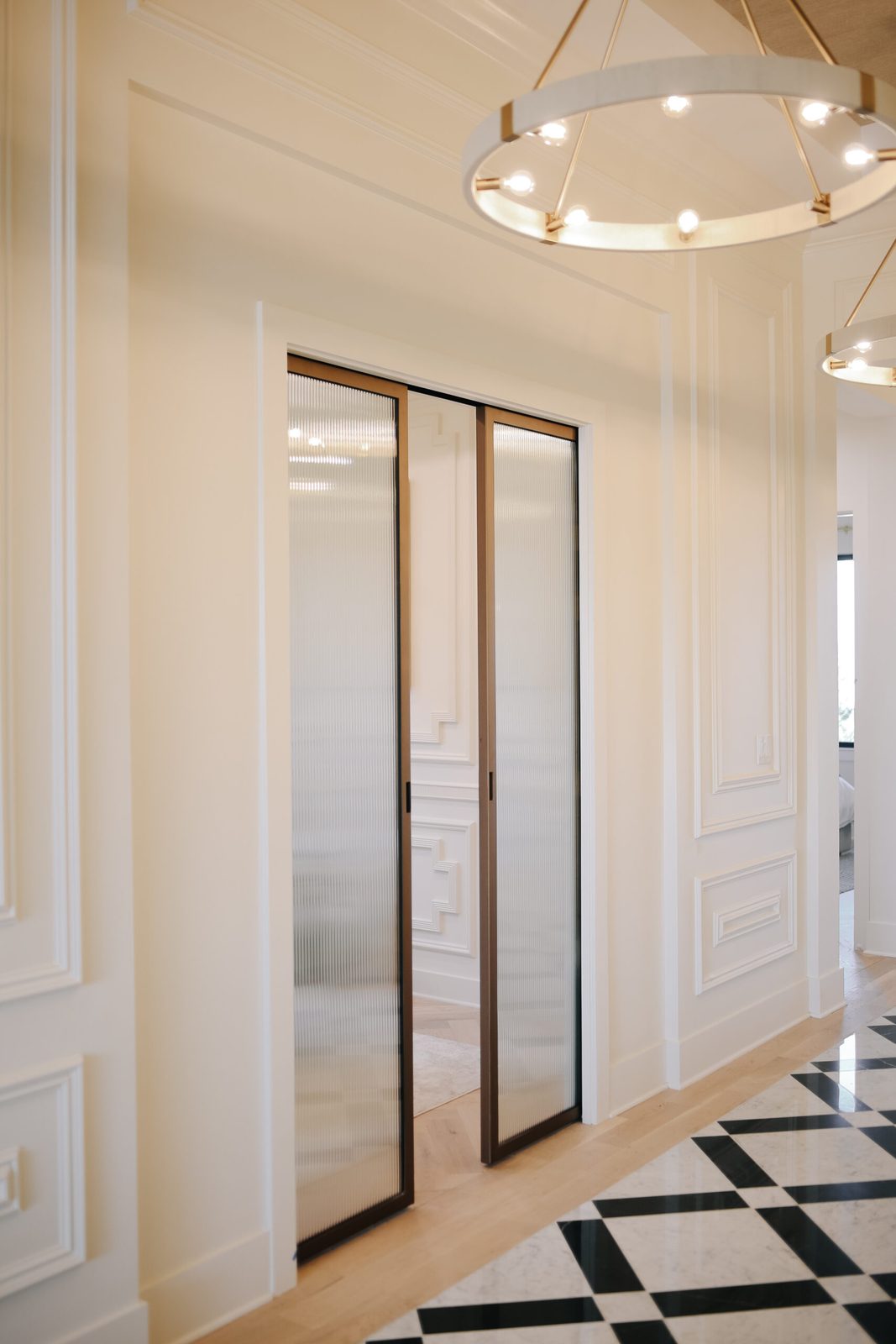 Interior & Specialty iron door — Pocket door, gold finish