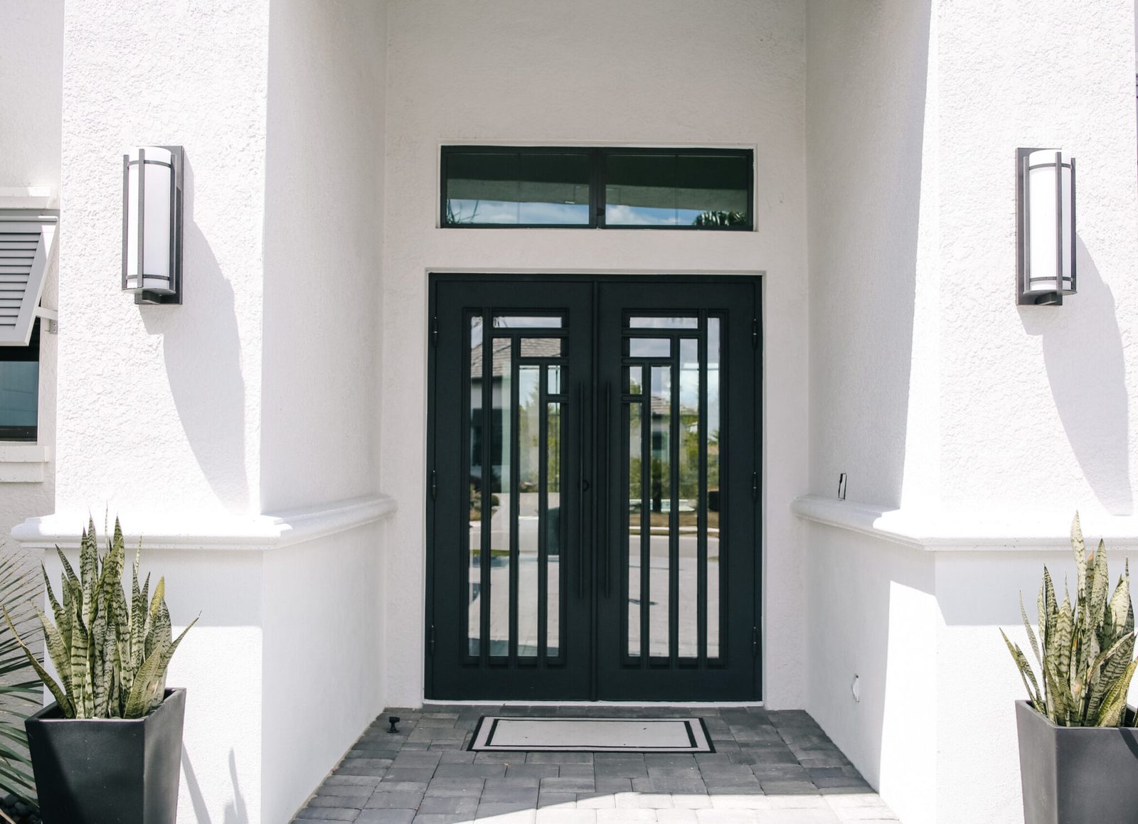 Modern & Contemporary iron door — Linear line, double