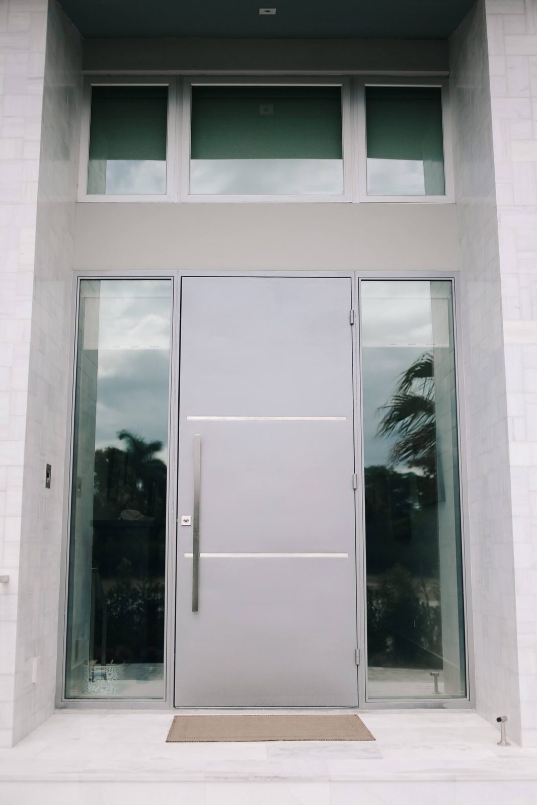 Modern & Contemporary iron door — Single, silver finish