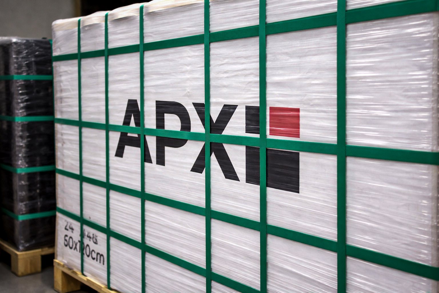 APX-branded porcelain tile, palletized and ready to ship