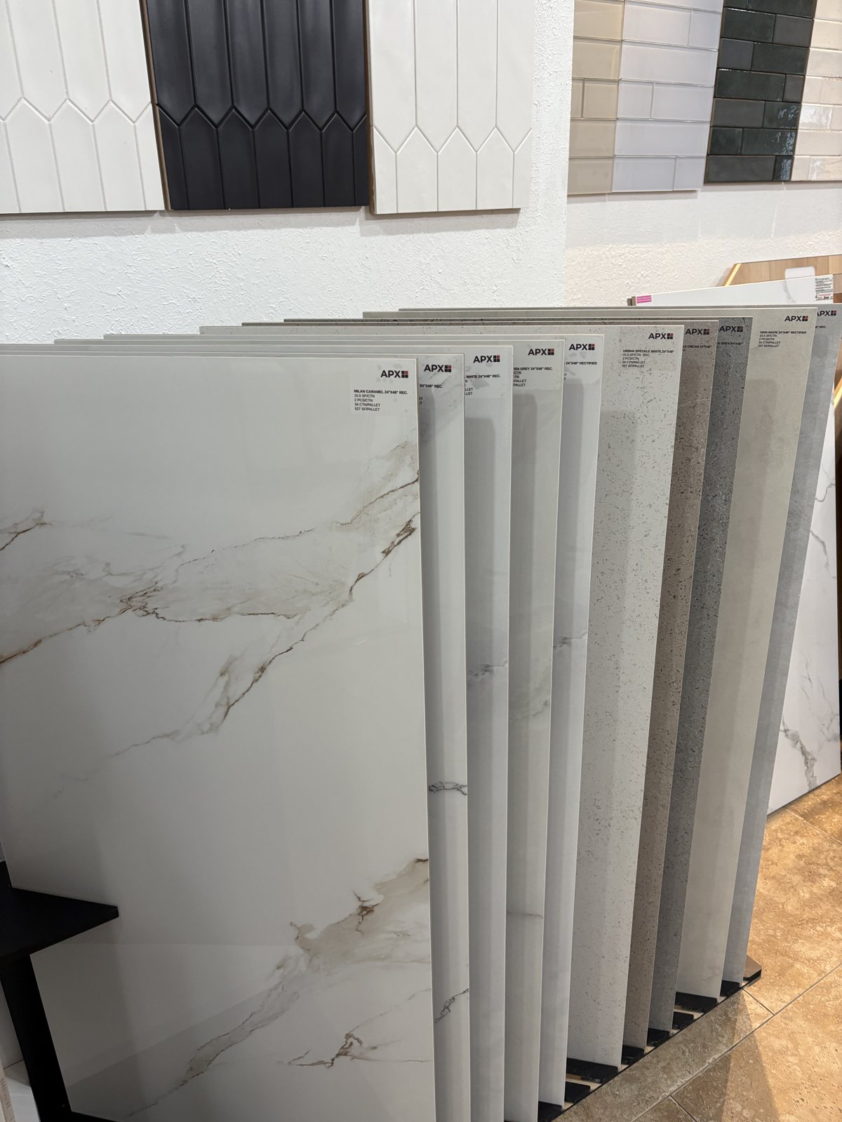 APX porcelain tile sample boards